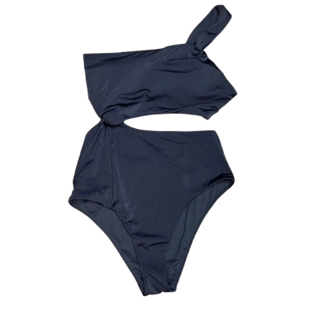 Victoria's Secret Black Twist Asymmetric One-Shoulder One Piece Bikini Size S